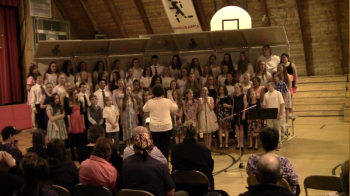 The combined choruses sing “Always Sing” at the spring concert. Courtesy of Carole Drury