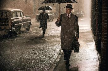 James B. Donovan (Tom Hanks) senses he’s being followed in a scene from “Bridge of Spies,” playing a second week at The Harbor Theatre.
