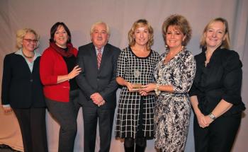 LincolnHealth was named a Top Rural Hospital at a special ceremony in Washington, D.C. on December 1. Pictured from left are LeapFrog Group President and CEO Leah Binder, Lorrie Marquis and Frank Johnston of the Maine Health Management Coalition, LincolnHealth Director of Quality Management Cindy Coyne, LincolnHealth Chief Operating Officer Cindy Wade, and Leapfrog Group Board of Directors Chair Laurel Pickering. Courtesy of LincolnHealth