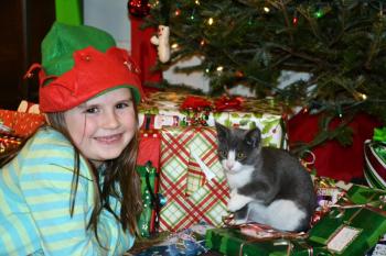 May Ruthman with her new Christmas present, Jojo. Courtesy of Caitlin Ruthman
