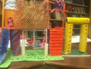 Wiscasset Elementary School students created this and other three-dimensional designs for what they would like to see on the playground. SUSAN JOHNS/Wiscasset Newspaper