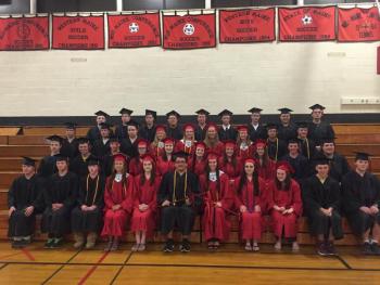 Wiscasset Middle High School’s Class of 2016, posing at marching practice May 31, is set to graduate Thursday night, June 2. The ceremony starts at 7:30 p.m. SUSAN JOHNS/Wiscasset Newspaper