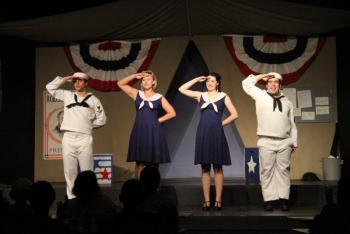 “Hooray for the USO “ rehearsal shot. Courtesy of Lisa N. Best