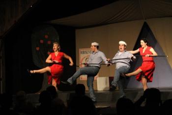 A USO chorus line at Carousel Music Theatre - Jennifer Paganno, Ricky Marchese, Paul Urriola and Laura Kaye Chamberlain. Courtesy of Lisa N. Best