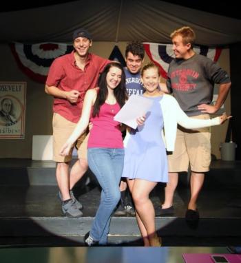 The 2016 Carousel Music Theater cast, front left, Laura Chamberlain and Jennifer Paganno; back, left: RIcky Marchese and Paul Urriola with music director T.C. Kincer. Courtesy of Lisa N. Best
2016 Carousel Music Theater cast