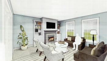 Imagery of the new sitting room at the Russell House Bed & Breakfast. Courtesy of Knickerbocker Group
