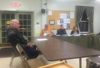 Bruce Benner of Westport Island meets with the Wiscasset Planning Board about a Water Street proposal Oct. 23. SUSAN JOHNS/Wiscasset Newspaper