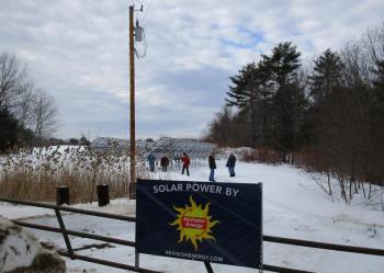 Woolwich’s solar array is located off Middle Road on a section of the town’s former landfill. PHIL DI VECE/Wiscasset Newspaper