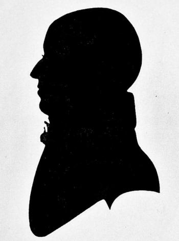 A silhouette showing the profile of Judge Thomas Rice. Courtesy of Wiscasset Public Library
