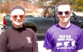 Runners Elizabeth Pratt and Nathan Gilliam. ART MAYERS/Wiscasset Newspaper