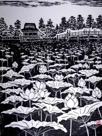 “Scene of a Lotus Pond,” by Sadao Tanaka. Courtesy of the venue Sadao Tanaka