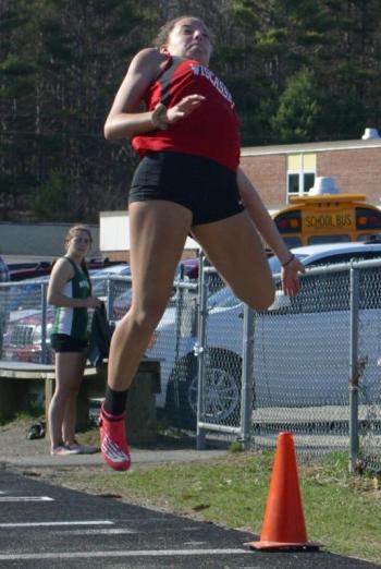 Ayana Stover won the long jump with a leap of 15-10. PHIL DI VECE/Wiscasset Newspaper
