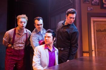 The cast of “Million Dollar Quartet” - same positions as in the original 1956 photo: