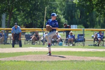 Owen Cotta from the Lincoln County All-Star team pitches two scoreless innings against the Lewiston All-Star Team at Linscott Field, Augusta. Courtesy photo