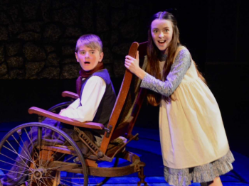 Colin Craven (Spencer Pottle of Boothbay) and Mary (Catherine Ashmore Bradley) on their way to the garden in the current Heartwood production of “The Secret Garden.” Jenny Mayher photo Jenny Mayher photo