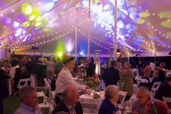 Laughter, dancing, fantastic music and yummy food under the tent for the dinner dance. Bob Crink photo
