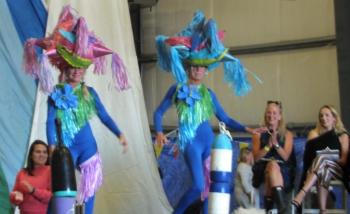 Andy Bielli and Adele Savastano of Slick’s Boutique rocked the runway as most colorful Sea Anemone. LISA KRISTOFF/Boothbay Register