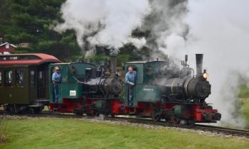 The sound of the train’s steam whistle resonating throughout the crisp fall air reminds guests that this is not your typical craft show. Courtesy of Bob Crink