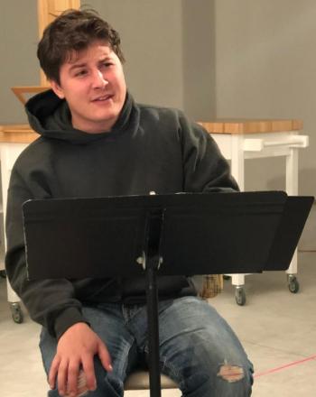 Roosevelt (Robo) Bishop rehearsing with fellow cast members in “Crimes of the Heart” going up Nov. 15-17 at Lincoln Theater. Courtesy of Andrew Fenniman