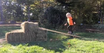 Straw Bale Scrambler! Courtesy of Erika Huber Coastal Maine Botanical Gardens