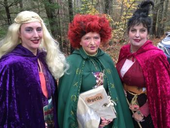 Jefferson friends Christina Shorey, Mattie Welch and Kristy Bryant take part in Alna’s Trick or Street Street Oct. 28 as the witches from the 1993 film “Hocus Pocus.” SUSAN JOHNS/Wiscasset Newspaper