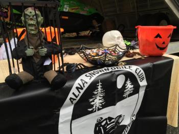 Alna Snowmobile Club goes Halloween with this festive display at Trick or Treat Street. SUSAN JOHNS/Wiscasset Newspaper