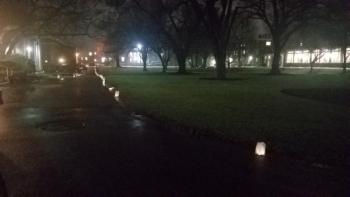 The “Dimple” at night, by candlelight. VANESSA DUNN/Wiscasset Newspaper