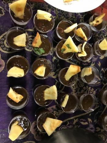 Black Beluga lentil dahl with garlic butter and toast points, by Eventide. Cherie Scott photo