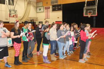 The WMHS chorus performs Christmas carols for the school. VANESSA DUNN/Wiscasset Newspaper
