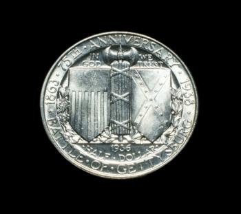 1936 Gettysburg Commemorative coin front. Courtesy of Thomaston Place Auction Galleries