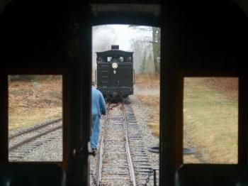 The engine turns to return to the station. ART MAYERS/Wiscasset Newspaper