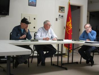 Woolwich selectmen, from left, Dale Chadbourne, Chairman David King Sr. and Allen Greene. PHIL DI VECE/Wiscasset Newspaper