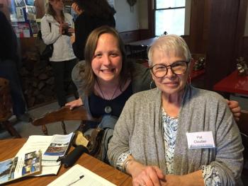 Damariscotta Region Chamber of Commerce Marketing and Membership Coordinator Rebecca Telega, left, and Wiscasset Area Chamber of Commerce Administrative Assistant Pat Cloutier. SUSAN JOHNS/Wiscasset Newspaper