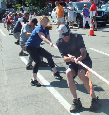 Giving Clear Stream one heck of a go! LISA KRISTOFF/Boothbay Register