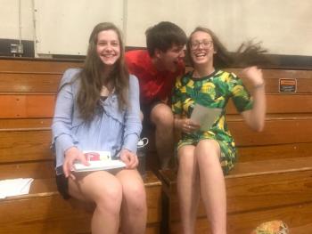 Juniors Cara Viele, far left, Billy Pinkham and Maria West. SUSAN JOHNS/Wiscasset Newspaper
