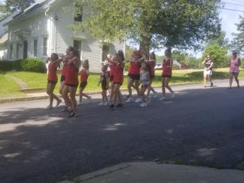 Wiscasset cheerleaders yell a chant. VANESSA DUNN/Wiscasset Newspaper