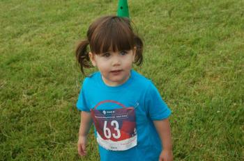 Mila Roland, 2, finished the Fun Run. ART MAYERS/Boothbay Register