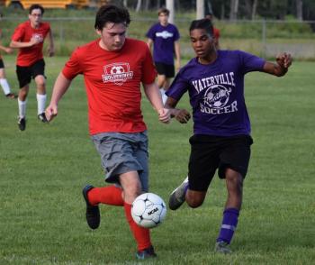 The Wolverines' Casey Mills saw a lot of action against visiting Waterville. PHIL DI VECE/Wiscasset Newspaper