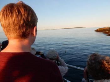 We were among more than 100 members of the Natural Resources Council of Maine who enjoyed a recent puffin cruise to Eastern Egg Rock aboard the Hardy Boat. Courtesy of Allison Wells/NRCM Puffins, Boothbay Register, Allison Wells