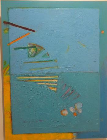 David Estey’s “Clear-Eyed Blues” – a 24” x 18” acrylic was sold at the opening reception July 5 at Studio 53. David Estey