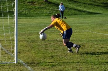 Lily Souza is the summer team’s goalkeeper. PHIL DI VECE Wiscasset Newspaper