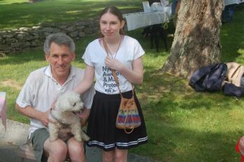 David and Jordan Marcinczyk with Jordan’s dog, April. ART MAYERS/Wiscasset Newspaper