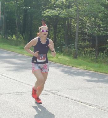 Ariel Frederick wins the women’s race. ART MAYERS/Boothbay Register