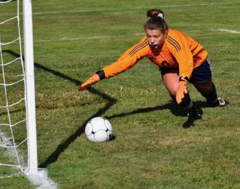 Lily Sousa was named to the All-Tournament Team at the “Kickoff Classic” Richmond Middle High School hosted Saturday, Aug. 24. PHIL DI VECE/Wiscasset Newspaper