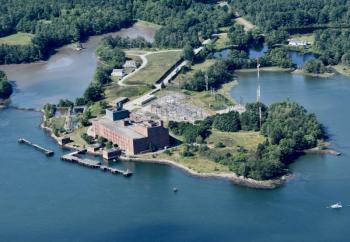 Birch Point, Wiscasset and the closed Mason Station power plant. PHIL DI VECE/Wiscasset Newspaper