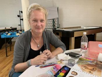 Melissa Glendinning donates face-painting to the Aug. 3 fundraiser. SUSAN JOHNS/Wiscasset Newspaper