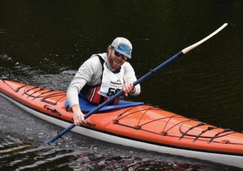 Woolwich’s Mike Evan was second in the kayak competition. PHIL DI VECE/Wiscasset Newspaper