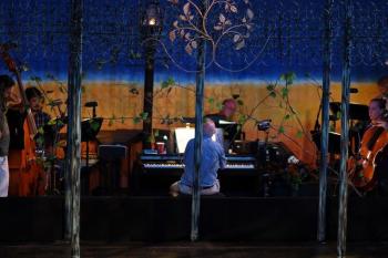 The gorgeous set with the amazing orchestra just behind. Sherrie Tucker photo