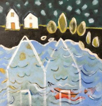 Kate Nordstrom’s “Summer Sea” - 18” x 18” - will be among her works at the Celebration of Art and Flowers Aug. 17. Courtesy of the artist Kate Nordstrom