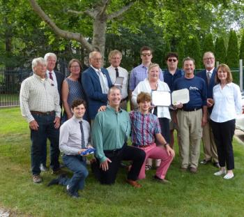 More than a dozen family members of Justin P. Wiley from across the U.S. attended Purple Heart ceremonies at the Boothbay Harbor Coast Guard station on Aug. 4. Ross Ragan photo